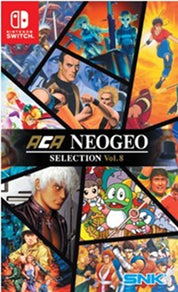 Cover of ACA NEOGEO Selection Vol. 8 for Nintendo Switch with various characters and SNK logo.