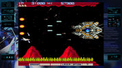 Space shooter game with spaceship and alien ship on a dark space background