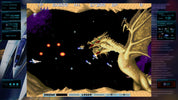 Space-themed video game with a dragon-like creature and spaceship interface.