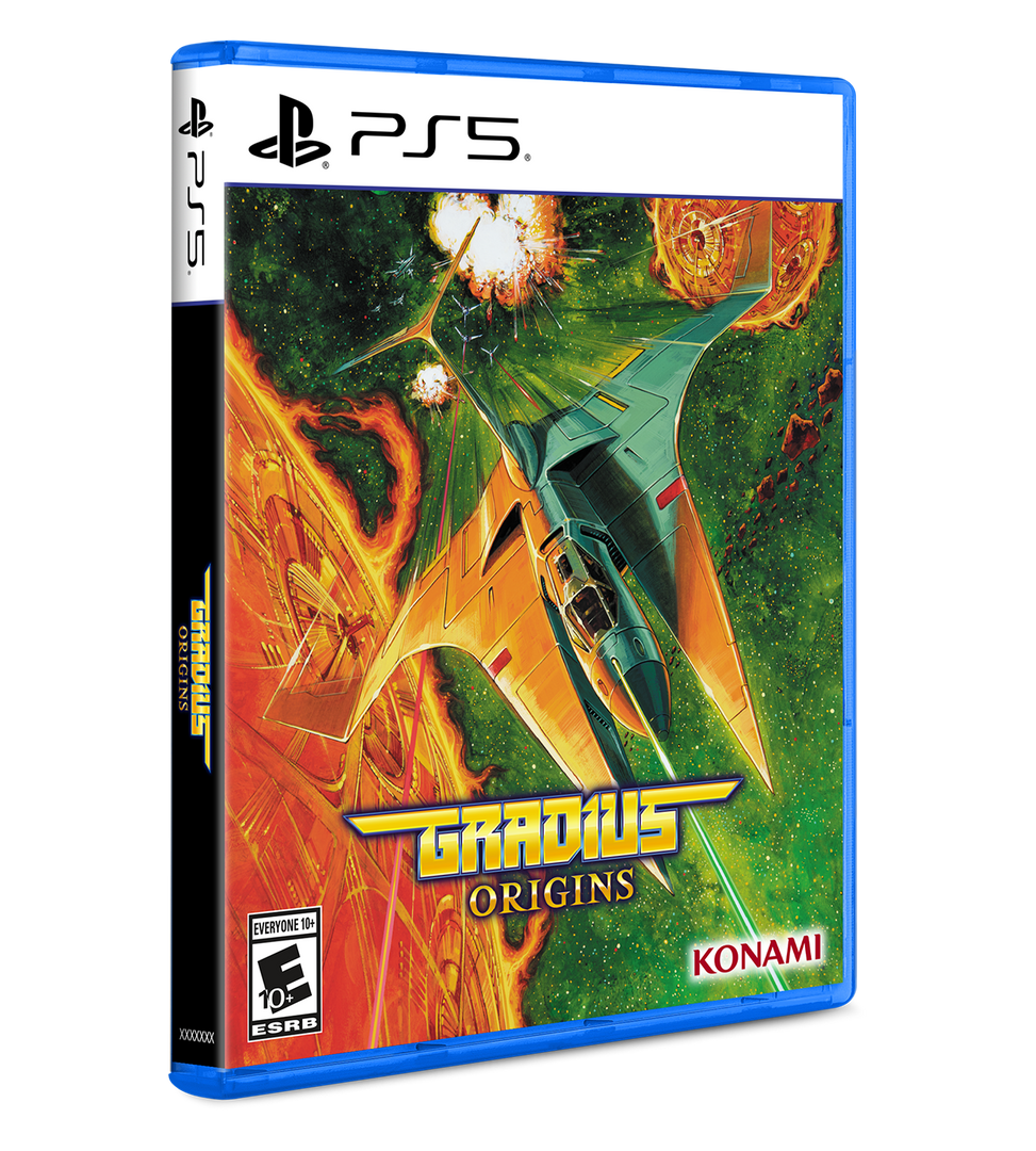 PlayStation 5 game disc for 'Gradius Origins' with Konami branding