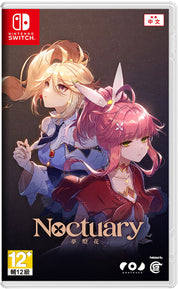 Game box for 'Noctuary' on Nintendo Switch with two animated characters on a dark background.