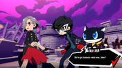 Three animated characters with a dark and colorful background