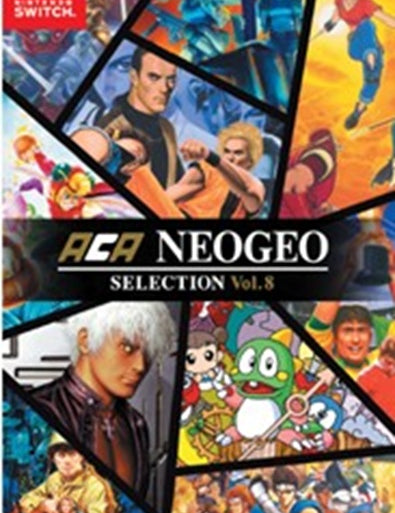 Cover of ACA NEOGEO Selection Vol. 8 for Nintendo Switch with various characters and SNK logo.