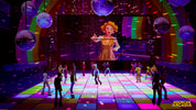 Dance floor scene from 'American Arcadia' with disco balls and colorful lights.
