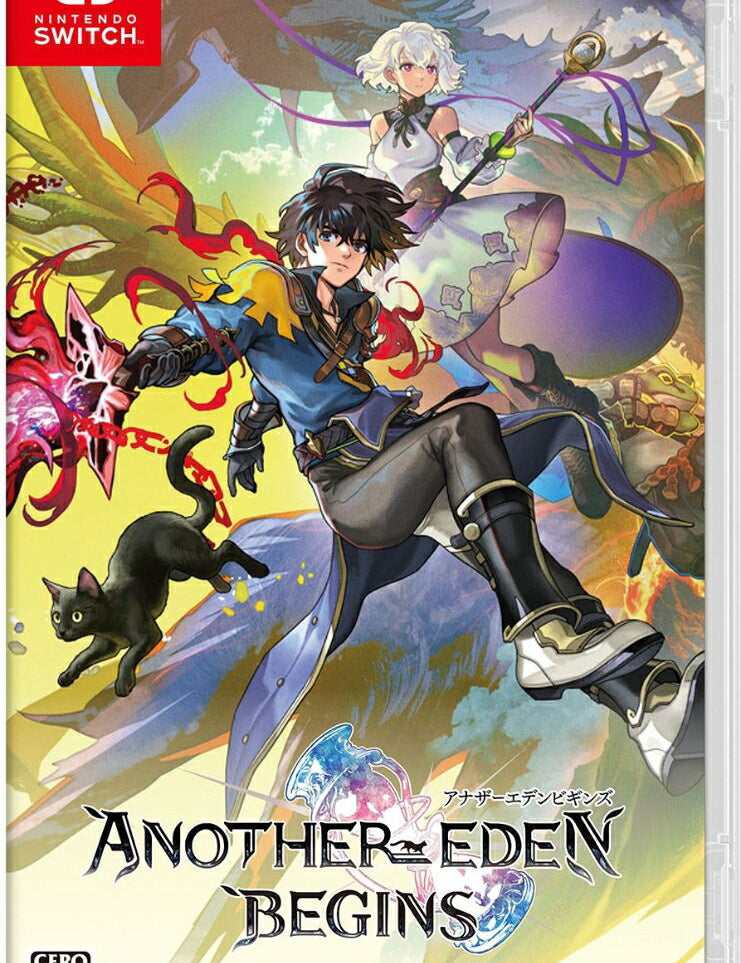 Game case for 'Another Eden Begins' on Nintendo Switch with characters and colorful design.