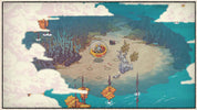 A stylized illustrated scene showing a small sandy island surrounded by blue water, with trees, rocks, clouds, and a floating capsule-like structure. The artwork appears to be the product itself rather than a photo of a physical object in a room, so this fits Scenery.