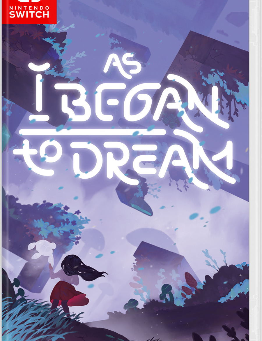 Game cover for 'As I Began to Dream' on Nintendo Switch with a stylized illustration of a girl in a dreamlike landscape.