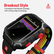 Atari watch with retro design on a light gray background