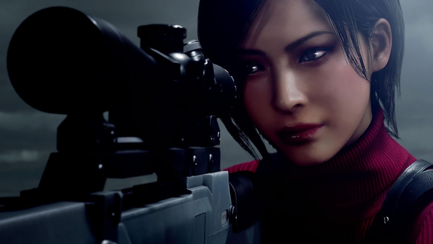 Character with a sniper rifle in a dark, moody setting