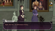 Dialogue scene from a video game with two characters in an elegant room.