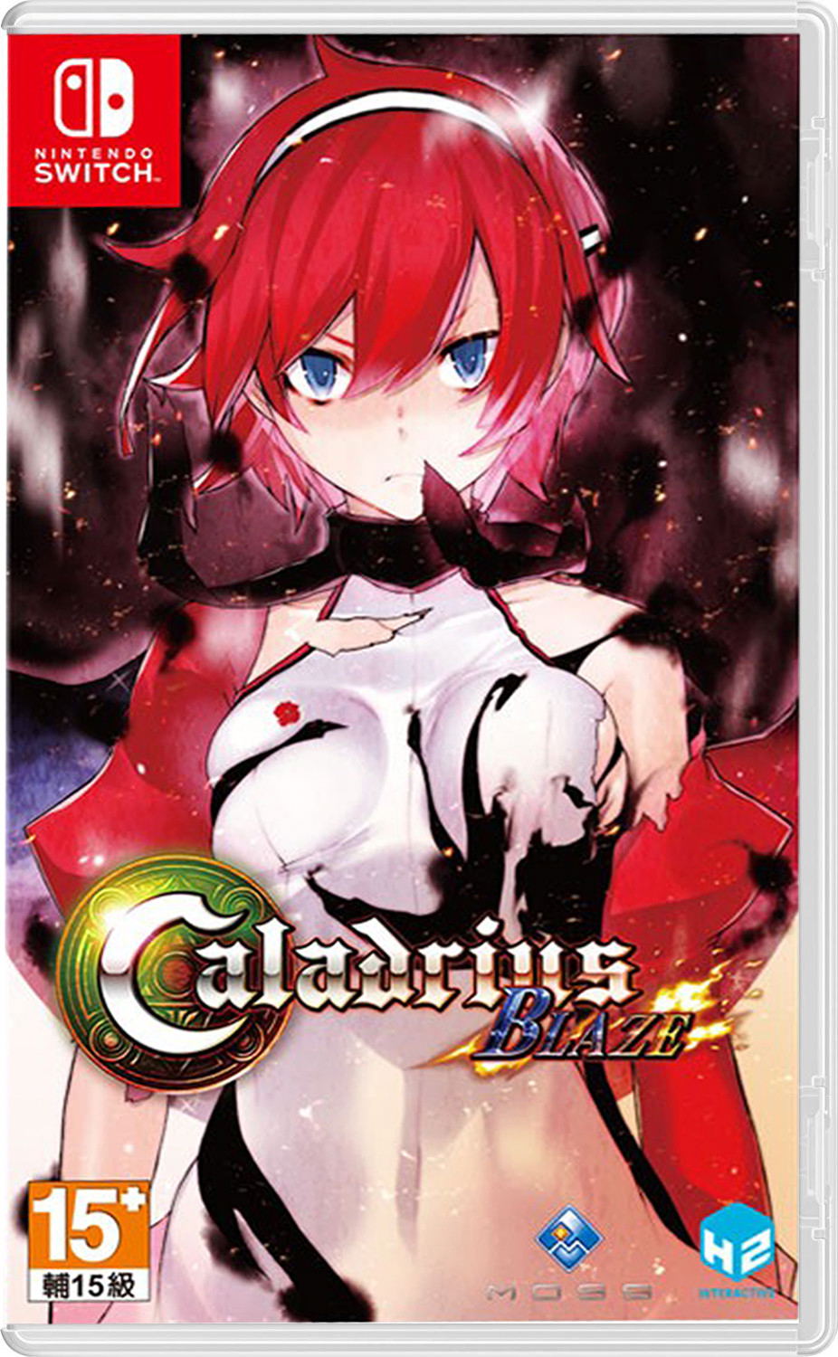 Game case for 'Caladarius Blaze' on Nintendo Switch with an anime-style character.