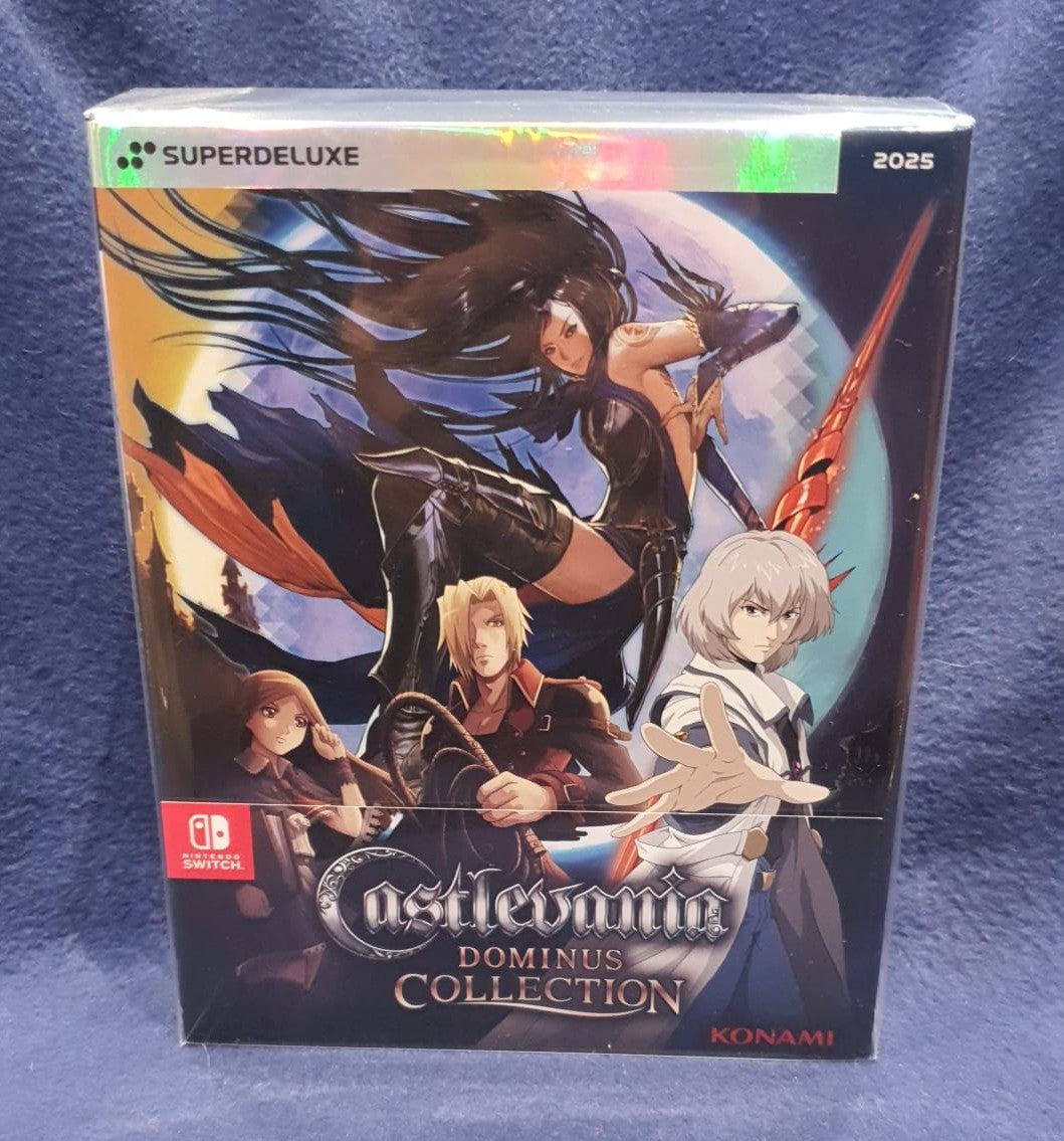 Box for 'Castlevania Dominus Collection' on a blue background