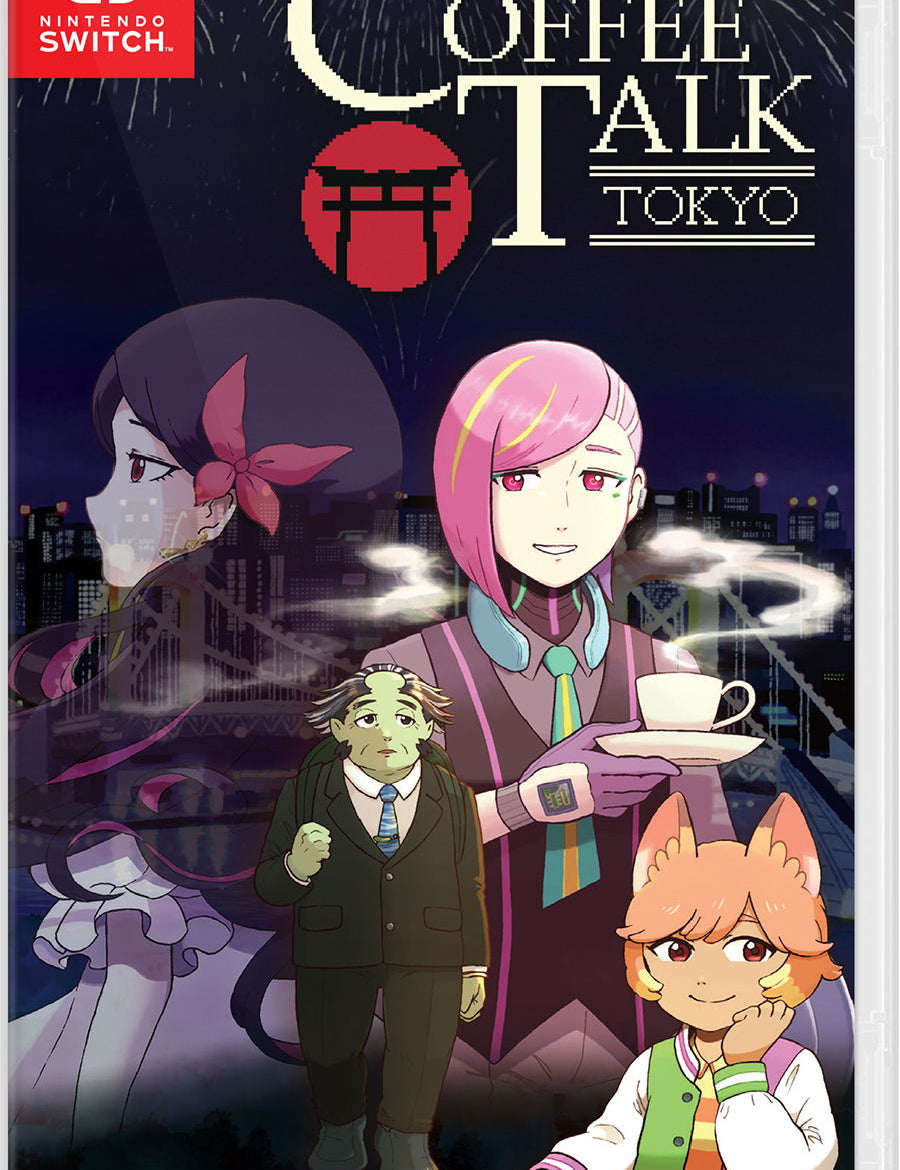 Nintendo Switch game case cover for Coffee Talk Tokyo, featuring illustrated anime-style characters and the Nintendo Switch logo in the top-left corner.