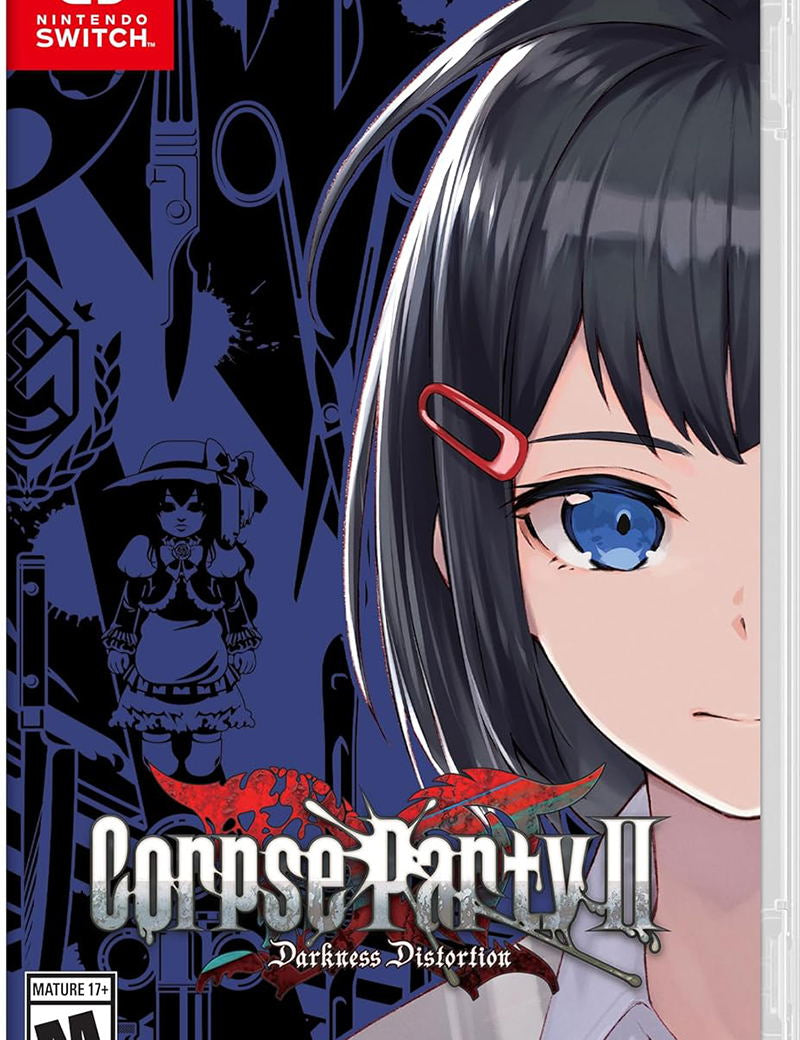 Game box for 'Corpse Party II' on Nintendo Switch with an anime-style character and dark blue background.