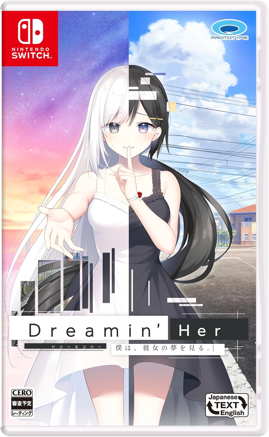 Game case for 'Dreamin' Her' on Nintendo Switch with a character illustration and text.