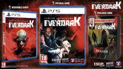 Packaging of 'Everdark' game for PS5 with comic book and physical game cover.