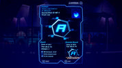 Digital display with game or application interface on a dark background