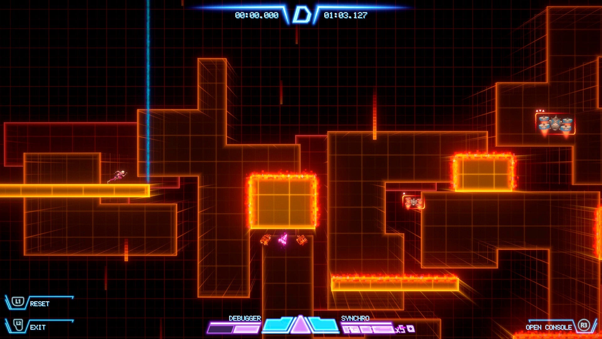 Screenshot of a retro-style video game with grid layout and colorful graphics