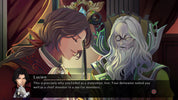 A stylized illustrated scene showing two fantasy characters in an indoor setting with a dialogue box at the bottom labeled Lucien. This is not a clean product photo, not a measurement chart, swatch, or instruction diagram, and there is no obvious physical retail product being shown, so subject_type is Other.