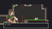 Pixel art character in a dungeon setting with text box at the bottom