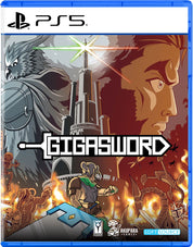 Gigasword game cover for PS5 with fantasy elements and characters.