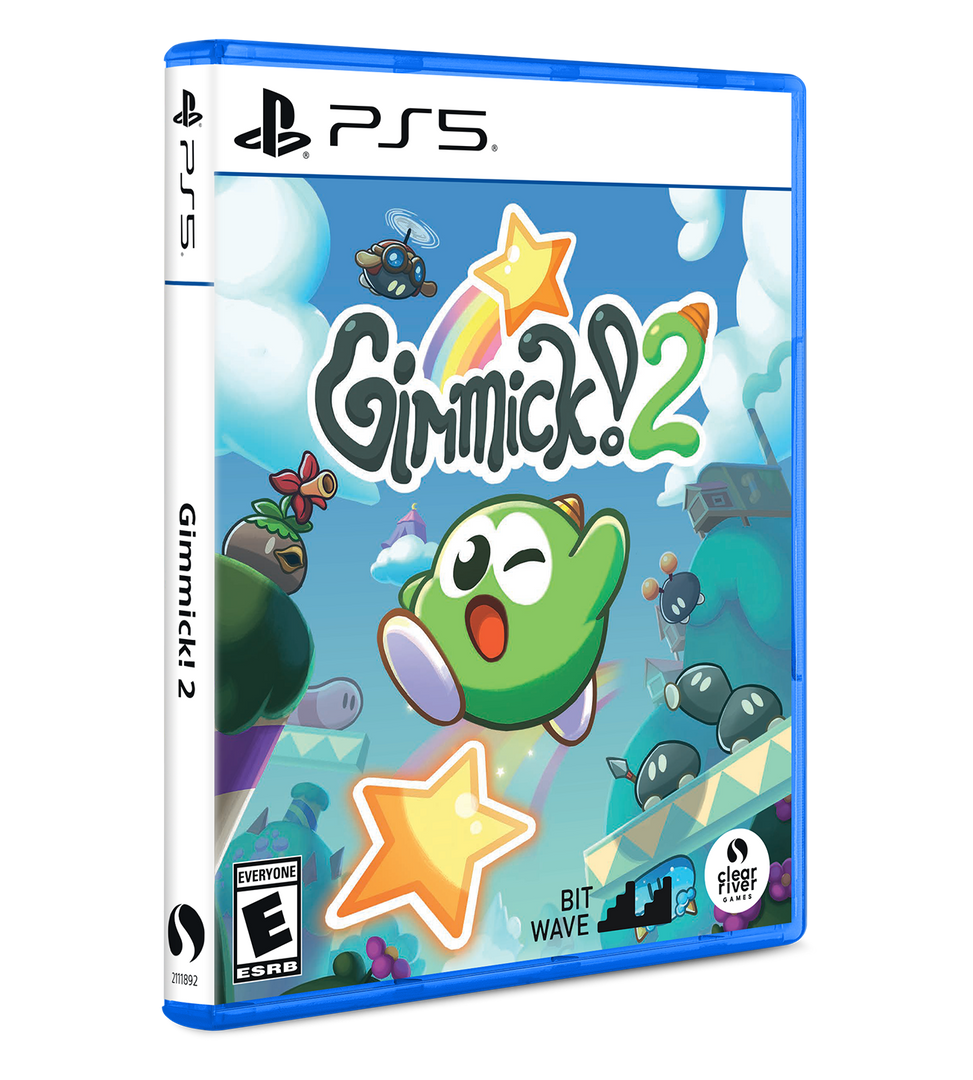 PlayStation 5 game case for 'Gimmick! 2' with colorful design and character on a white background