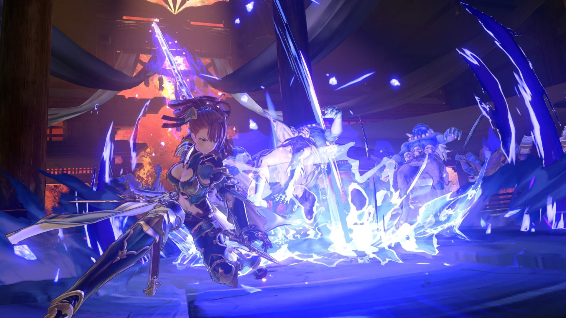 Animated character in a fantasy setting with glowing effects