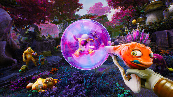 Animated scene with a creature holding a glowing orb in a fantasy setting
