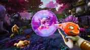 Animated scene with a creature holding a glowing orb in a fantasy setting