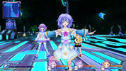 Two animated characters in a futuristic setting with neon lights and digital elements.