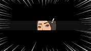 Cartoon character with a question mark above their head on a black background with white lines.