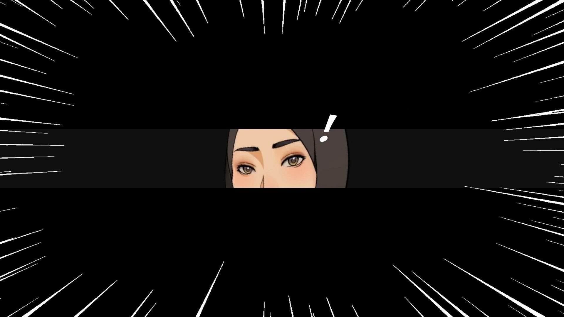 Cartoon character with a question mark above their head on a black background with white lines.