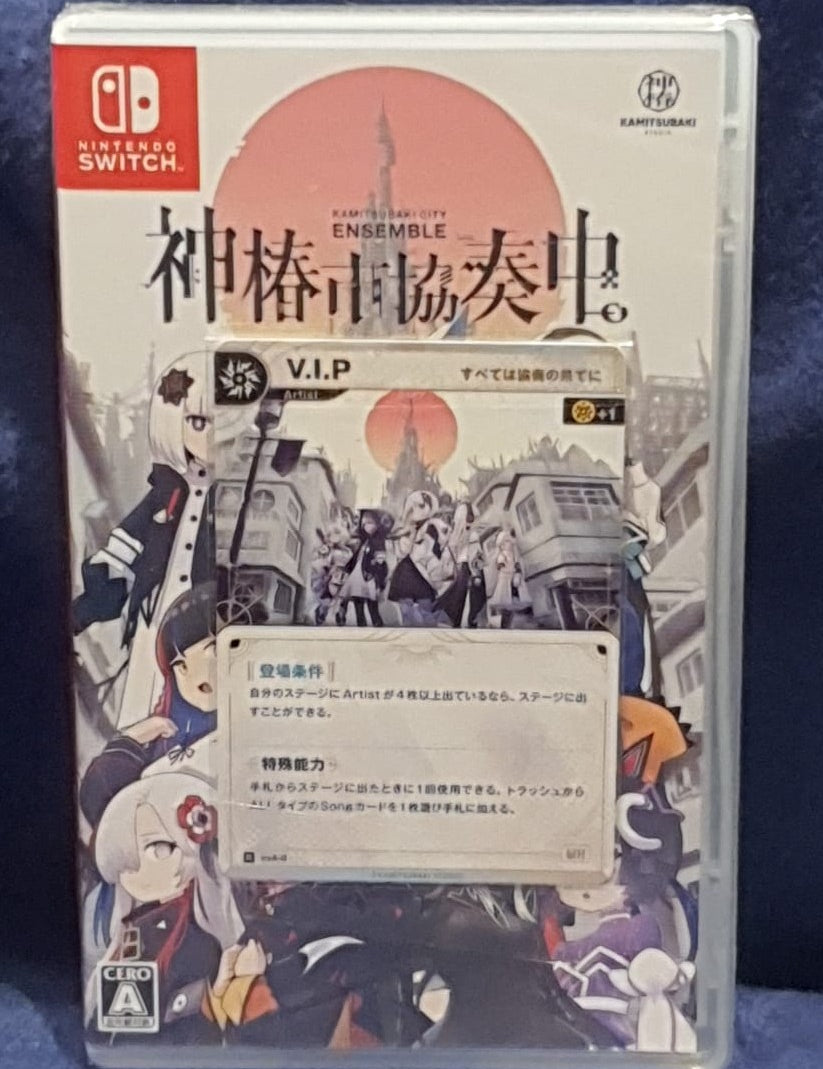 Nintendo Switch game case with anime design on a blue background