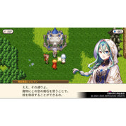 Character in a fantasy setting with a castle in the background, featuring a dialogue box.