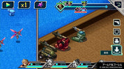 Screenshot of a tactical game with robots and user interface elements on a blue and brown background.