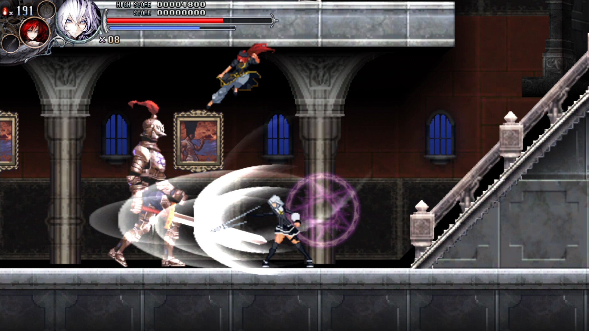 Screenshot of a video game with characters in a dungeon-like setting