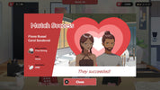 Match success screen with two characters and a heart in a casual setting