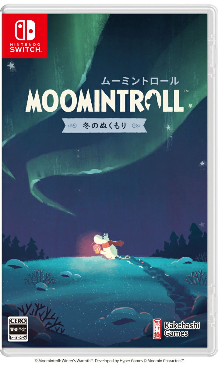 Moomintroll game cover for Nintendo Switch with a snowy landscape and character.