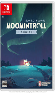Moomintroll game cover for Nintendo Switch with a snowy landscape and character.