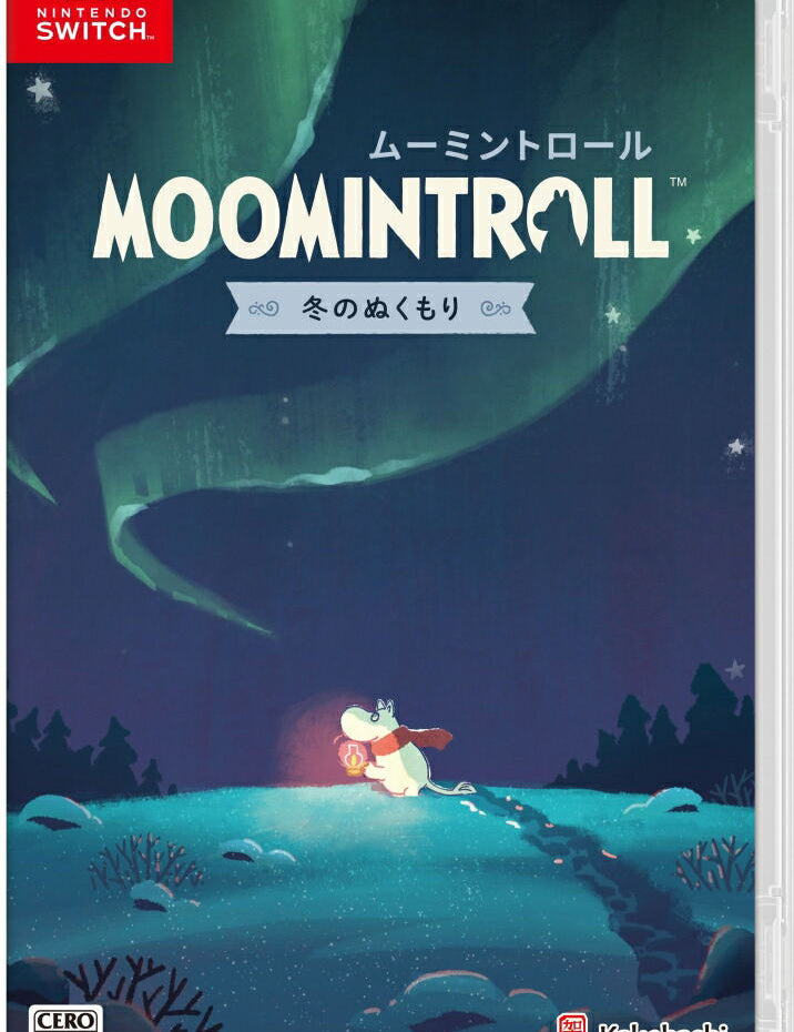 Moomintroll game cover for Nintendo Switch with a snowy landscape and character.