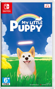 Game box for 'My Little Puppy' on Nintendo Switch with a dog on a grassy field and rainbow.