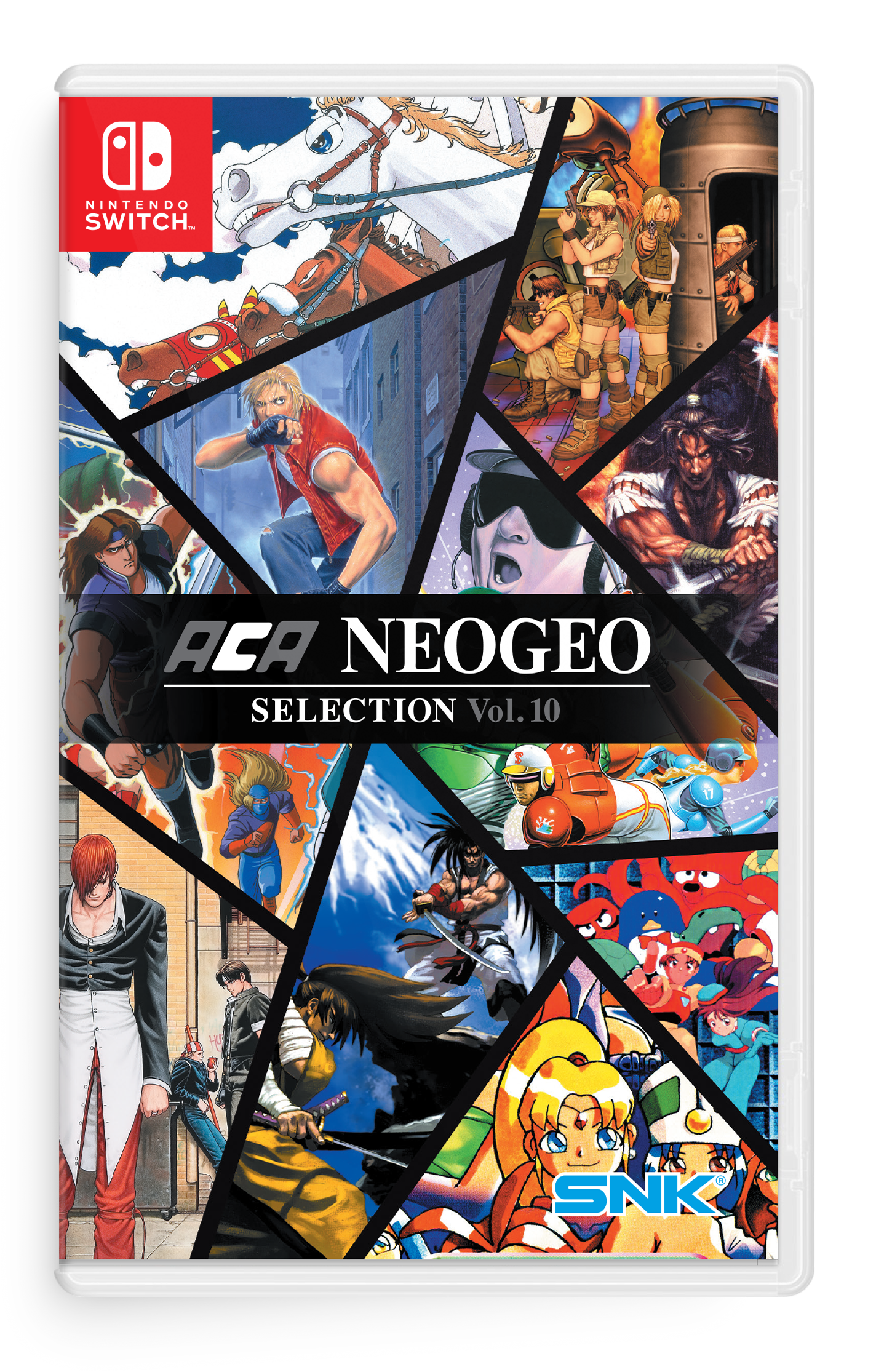 Game case for ACA NEOGEO Selection Vol. 10 on Nintendo Switch with various character images and SNK logo.