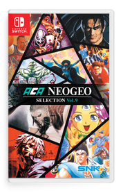 Box art for ACA NEOGEO Selection Vol. 9 featuring various characters from SNK games on a white background.