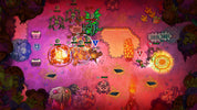 Colorful game level design with various characters and objects on a pink background