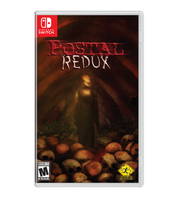 Nintendo Switch game case for the video game 'Postal Redux' on a plain white background. The cover art features a dark, atmospheric scene with the title 'POSTAL REDUX' in red and white text, a ghostly figure in the center, and skulls in the foreground.