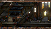 Screenshot of a tactical video game with characters in a church setting