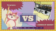 Cartoon character with a 'VS' sign and kitchen illustration, featuring the brand 'Troporo'.
