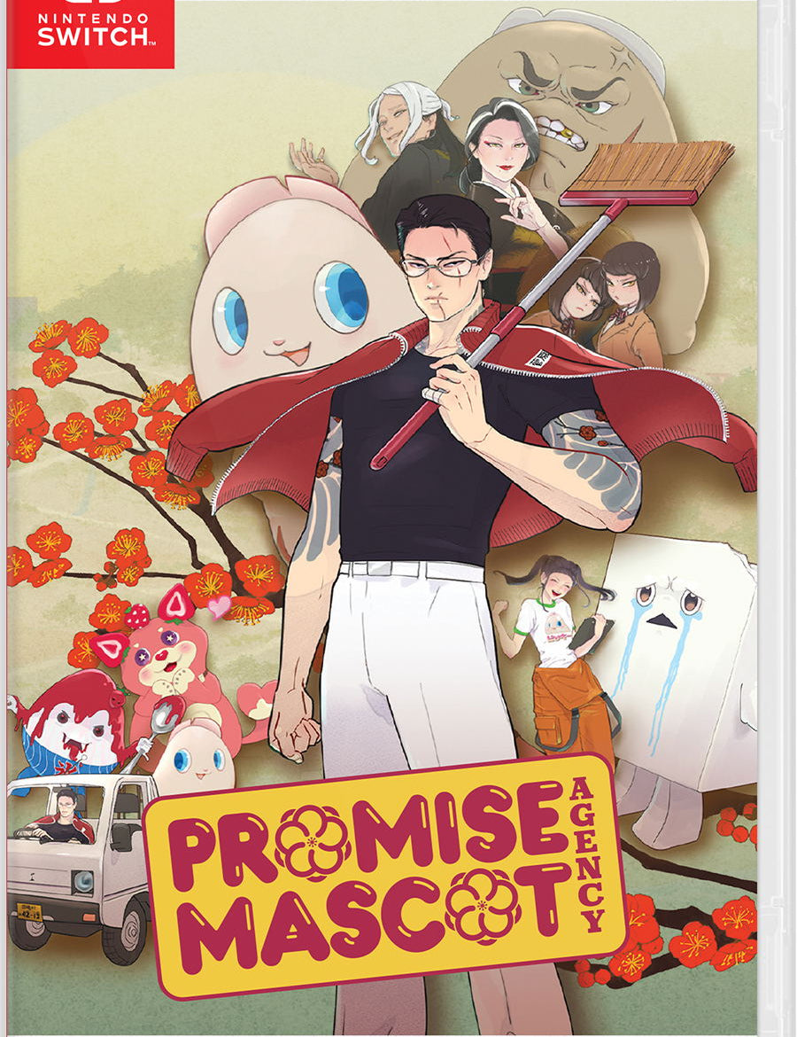 Game cover for 'Promise Mascot' on Nintendo Switch with animated characters and a red banner.