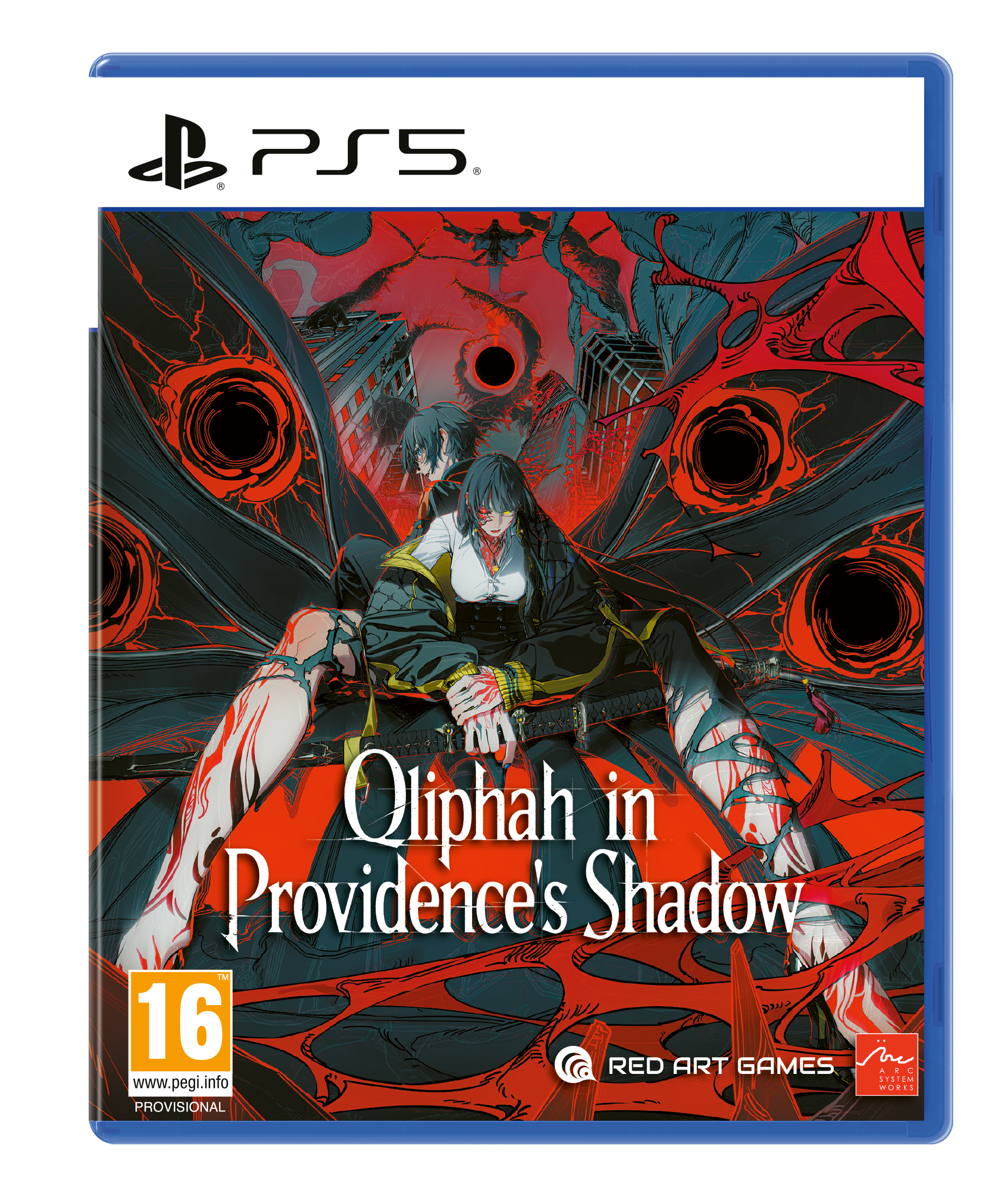 Game cover for 'Olyphah in Providence's Shadow' on PS5 with stylized artwork and game logo.