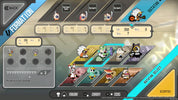 Game interface with character selection and formation options on a colorful background